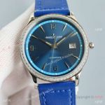 Swiss Copy Jaeger-LeCoultre Master Control Date Blue Dial-Diamond Watches 40mm